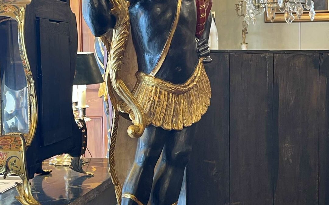 Nubien porte torchère début 19ème siècle