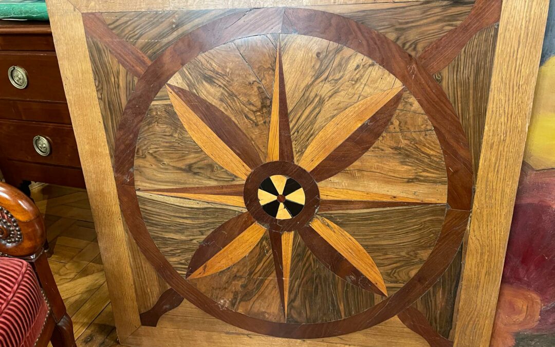 Parquet chêne 18ème siècle D&rsquo;Aremberg – Centre de pièce sous grand lustre