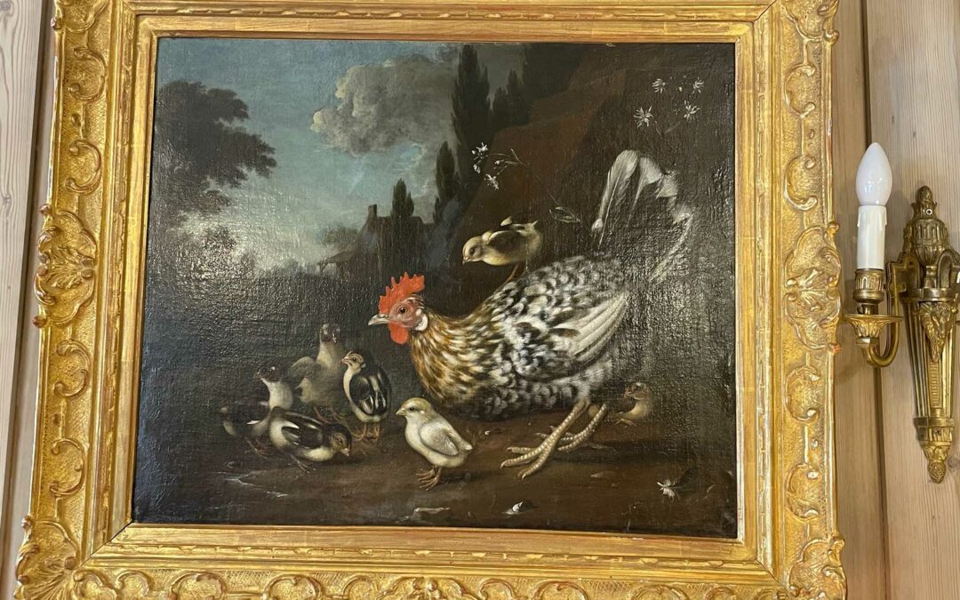 Tableau 19ème siècle – Alimentando a las gallinas de Walter Frederick Osborne
