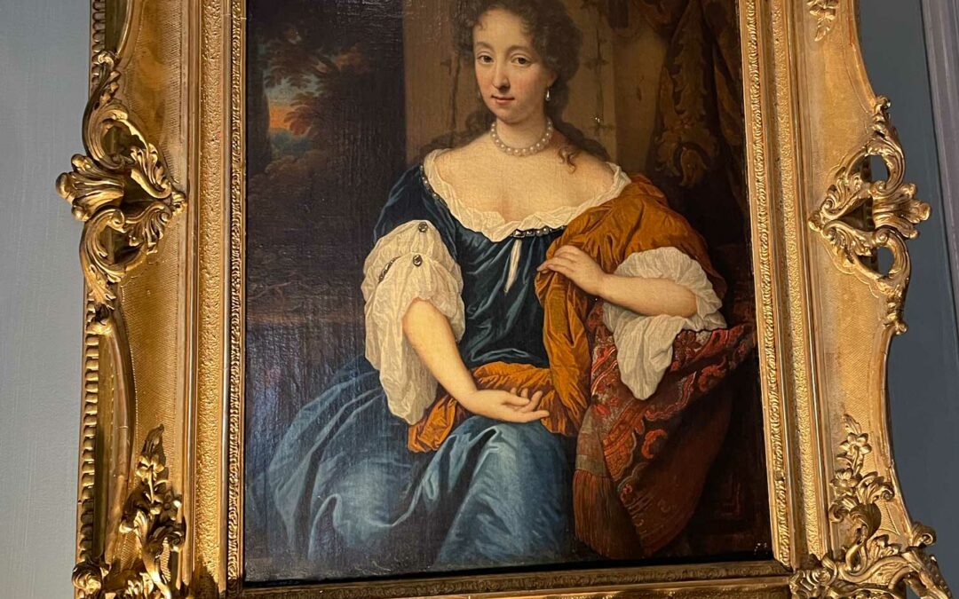 Tableau portrait d&rsquo;une dame en bleu 17ème siècle, Jan-Tilius