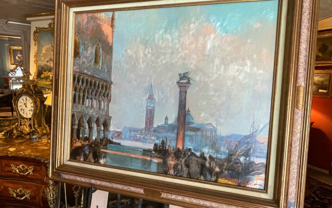 Tableau vue de Venise 19ème siècle, Antoine Bouvard